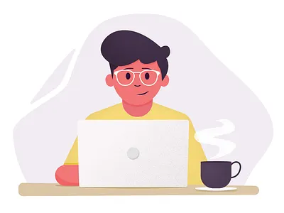Working From Home flat illustration illustrator texture vector