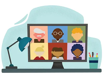 Chatting with coworkers flat illustration illustrator texture vector