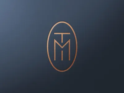 TM Interiors, Final Identity badge branding interior design logo design logos logotype monogram