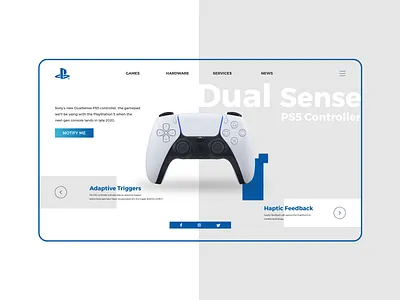 PS5 Controller Landing Page controllers creative design graphic design illustrator cc landing page concept landing page design landingpage ps4 ps5 typography uidesign vector