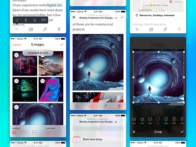 Storia.me WYSIWYG Editor android blog blogging ios product design redesign social storytelling web wysiwyg