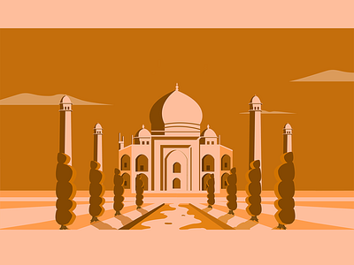 Taj Mahal illustration illustrator