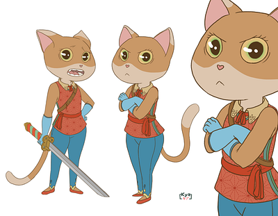 Lady Amber - Character Design cat cat lady character art character design character pose character sheet character study costume design digital art fantasy art