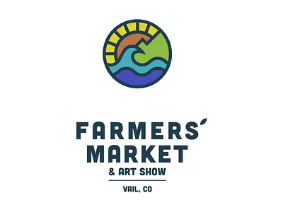 Farmers' Market Logo branding design farm farmers market graphic design idenity logo mountains river summer sun type