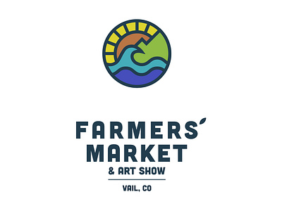 Farmers' Market Logo branding design farm farmers market graphic design idenity logo mountains river summer sun type