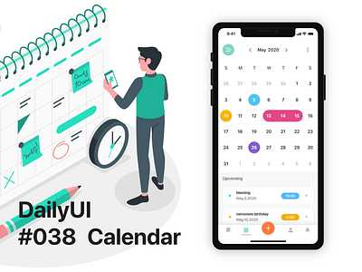 Daily UI Challenge / 038 - Calendar 038 dailyui design ui ux