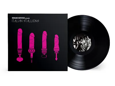 Italian Stallions album cover album cover art album cover design art art direction artwork cover design covert art design glam graphic art graphic design graphics illustration italian layout rock and roll sexy typography vector