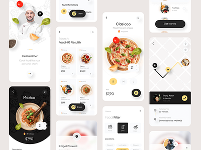 Food Delivery App clean creative delivery app design fireart food food delivery food delivery app food illustration mobile design pizza ui8 uxui