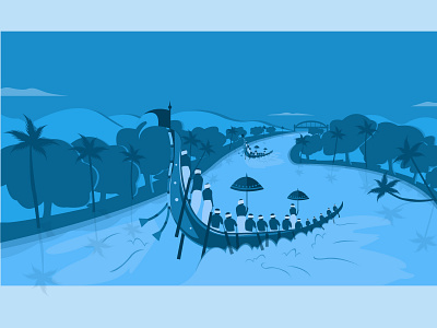 Kerela Scenes illustration illustrator kerela south india