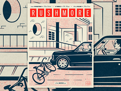 Rushmore Poster art design film houston illustration line movie poster texas typography vector wes anderson