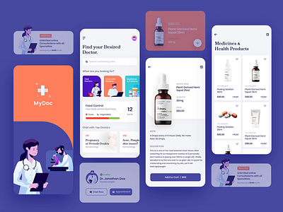 Doctor Consultation App UI consultation health health app healthcare healthy illustrator inspiration medicines photoshop ui uidesign userinterface ux xd