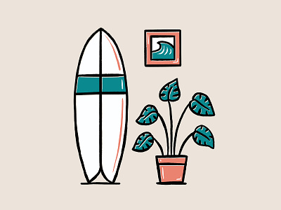 Monstera Surf design illustration illustrator monstera monstera deliciosa plant plants procreate surf surfing