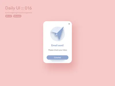 Email sent pop-up #dailyui #016 app application dailyui design email icon illustration light overlays pantone popup rose quartz sent serenity shadow ui userinterface vector website