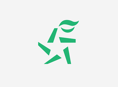 Leadership with sustainability app brand branding clean concept design entrepreneur flat green icon logdesign logo nature star sustainability symbol ui ux