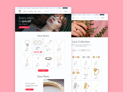 Design Concept for Jewellery Store redesign ui