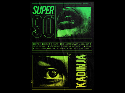 Kadinja - Super 90 art director creative editorial editorial design gradient graphic design music photoshop poster poster art poster design poster designer texture type typogaphy typographie vector visual art visual artist