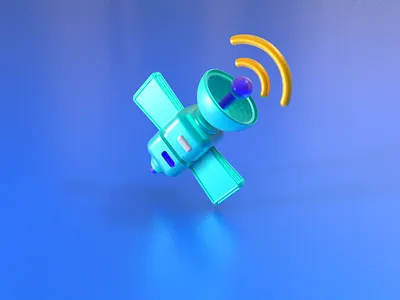 3D icon-Satellite 3d blue c4d icon satellite signal ui 品牌 设计