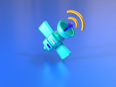 3D icon-Satellite 3d blue c4d icon satellite signal ui 品牌 设计