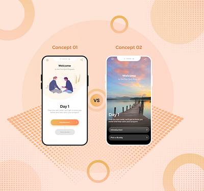 Welcome Screen Concept app concept day1 design flat minimal mobile app simple startscreen ui ux welcome screen