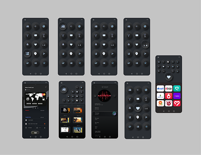 menu in the style of neomorphism animation app audio player bank card black theme design figma icon mobile mobile app neomorphism pair search photography sketch smart animate ui ux vector иллюстрация