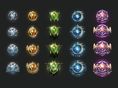 Level Game Icons fantasy icons game art game icons game illustration game ui game ui art game ui icons icon design icon set illustration level icons level progression ui ui art