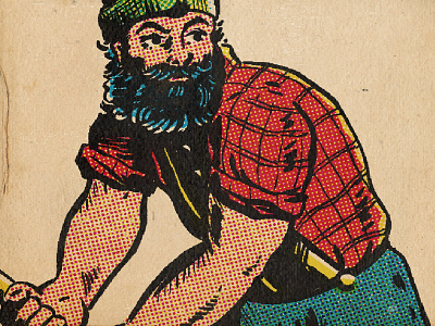 Paul Bunyan with ColorLab affinity comics halftones ilovepancakes photoshop procreate