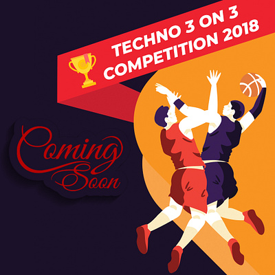 Techno 3 on 3 Competition artwork basketball competition design dribbble indonesia event illustration indonesia logo malang sport ui