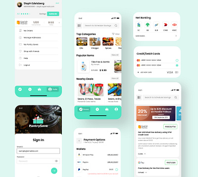 Pantry Save app design icon minimal typography ui ux