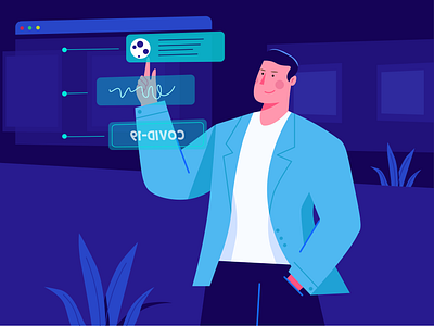 Monitoring COVID-19 covid19 design dribbble flat illustration illustrator minimal vector