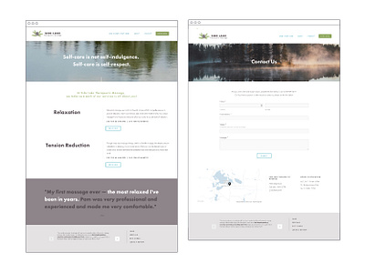 Massage Therapy Home and Contact Webpage Layout web design web layouts