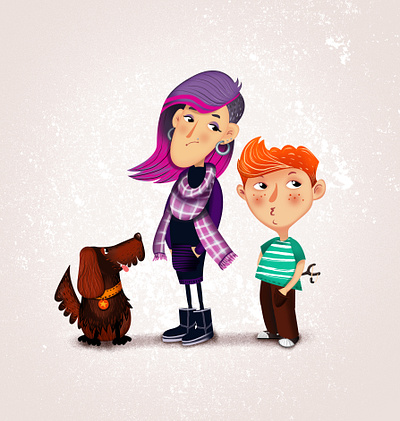 Sis and Bro :) characters illustration kids