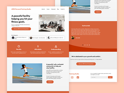 Personal training studio web design clean design home home page homepage landing orange personal trainer personaltrainer simple studio studio design ui ux ux ui ux design uxdesign web website websites