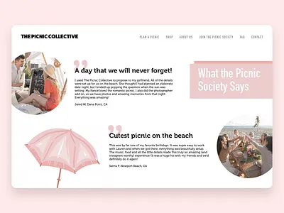 Daily UI 039—Testimonials daily daily 039 daily ui daily ui 039 dailyui dailyuichallenge design figma interface testimonials the picnic collective ui ui design web web design