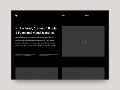 Israel / Portfolio Wireframes design freelancer landing personal brand portfolio uiux web web animation wireframe