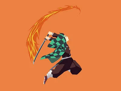 Tanjiro | Illustration anime demon slayer flat design illstration kimetsu no yaiba manga tanjiro