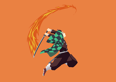 Tanjiro | Illustration anime demon slayer flat design illstration kimetsu no yaiba manga tanjiro