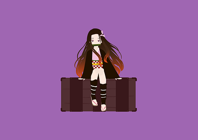 Nezuko | Illustration anime demon slayer flat design illustration kimetsu no yaiba manga nezuko