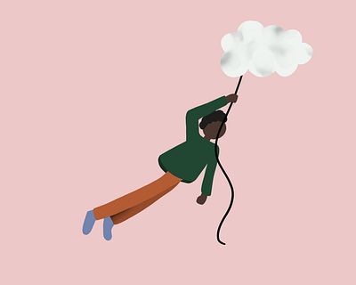 Carried by a Cloud cloud flat illustration floating illustration product illustration