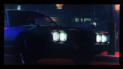 Osaka Nights Render 3d cyberpunk illustration neon render rendering