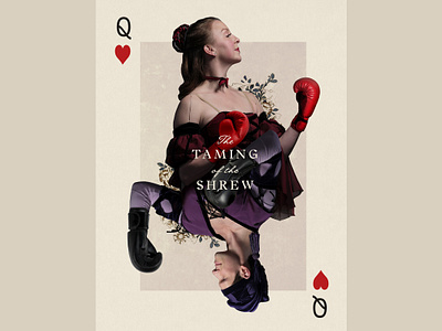 Taming of the Shrew art ballet design digital art digital collage digital illustration playing card