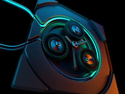 Peristaltic Pump 3d c4d cinema4d glow glowing health healthcare medical neon pump rendering