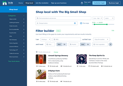 The Big Small Shop redesign with custom filter builder conditional lists design ecommerce filter builder filter ui redesign redesigned tailwind tailwindcss tailwindui ui ui design web web design webdesign