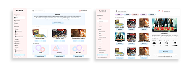 Game Rental Catalog catalog design tiles ui ux