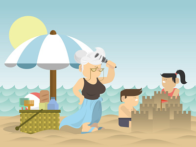 summer 92 beach flat flat design illustration illustrator minimal summer summertime vector
