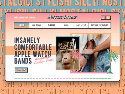 BRAXLEY BANDS apple watch e commerce funk illustration nostalgic typeface ui ux