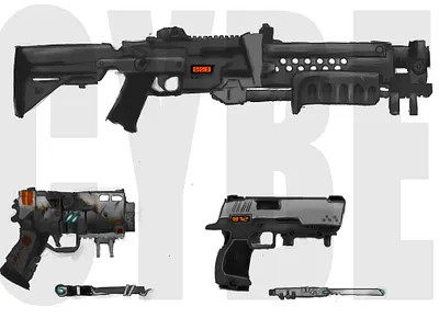 Various guns concept art concept art design digital art digitalart illustration