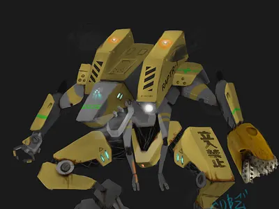Construction mech concept art design digital art digitalart illustration