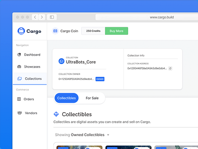 Cargo.Build (Collections) blockchain design illustration ui ux