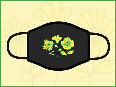 Face mask for Summer 2020 face mask flowers illustration vector