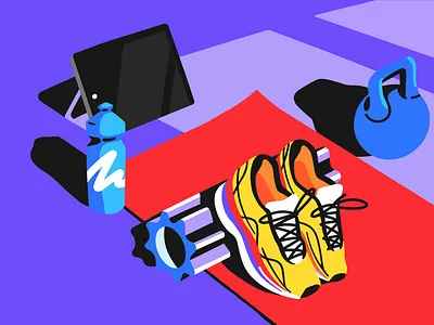 Real time workout 🤸🏼‍♀️ at home exercises fitness illustration online stream streaming workout